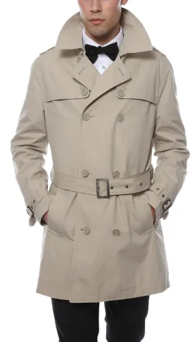Men Mayfair Classic Fit Tan Trench Coat