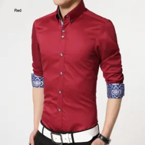 Mens Shirt with Patterned Cuffs