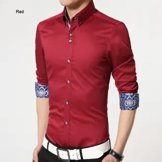 Mens Shirt with Patterned Cuffs