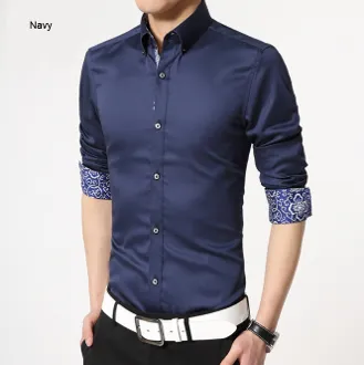 Mens Shirt with Patterned Cuffs