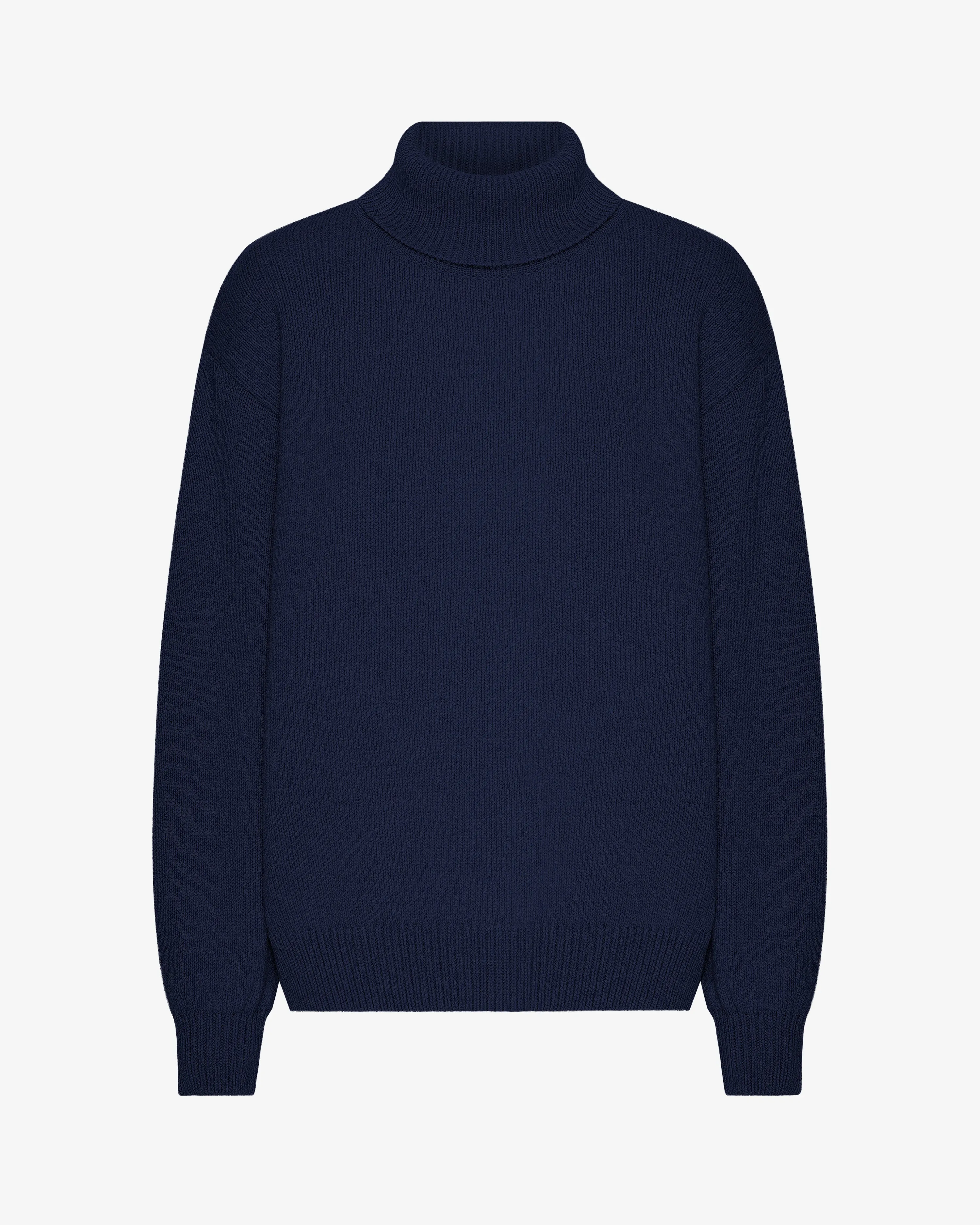 Merino Wool Turtleneck - Marine Blue