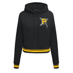 MLB PITTSBURGH PIRATES MASHUP WOMEN'S RIB CROPPED PO HOODIE (BLACK/YELLOW)