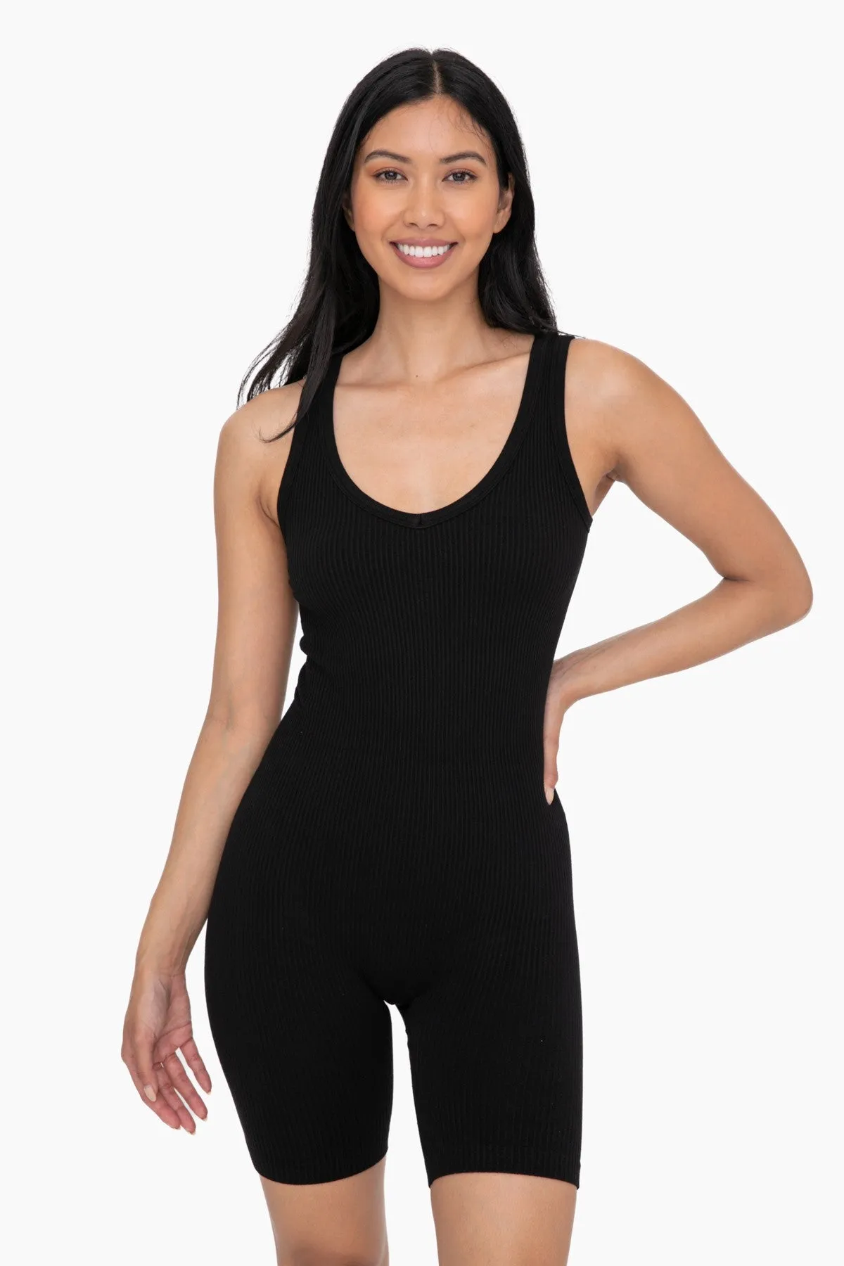 Mono B Ribbed Seamless Shortsie Romper
