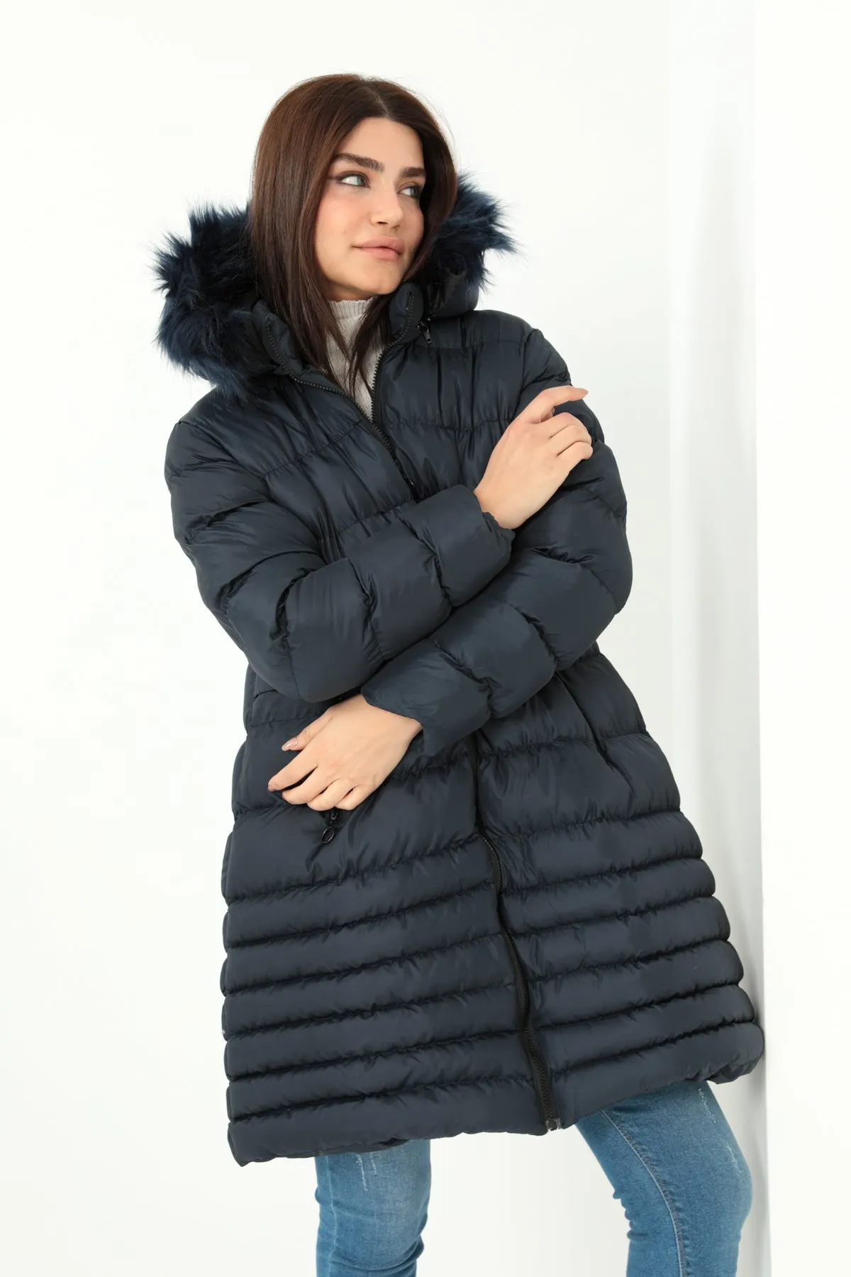 MPL Women's Regular Fit Lined Hooded Comfortable Coat 5010 - Jelgava