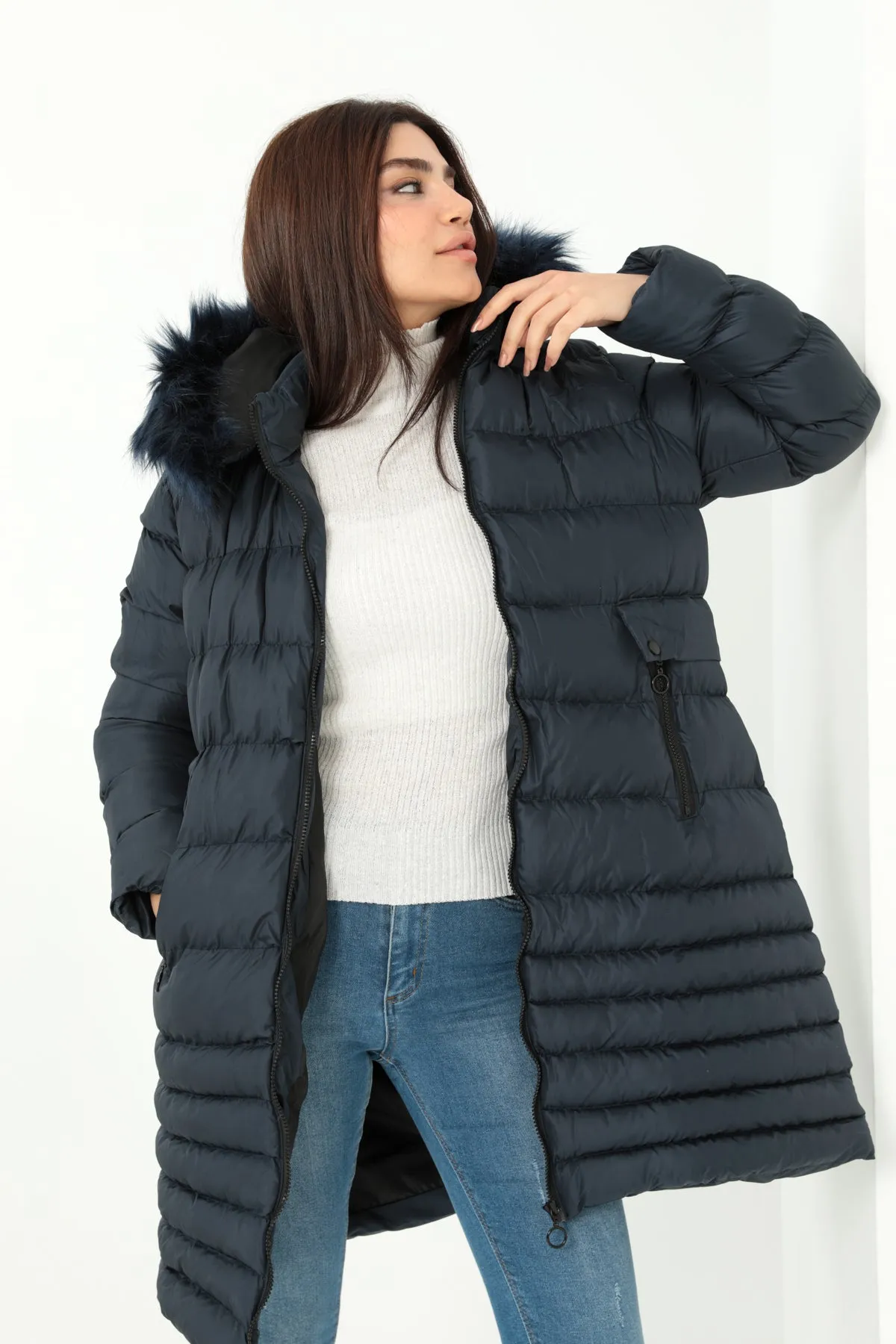 MPL Women's Regular Fit Lined Hooded Comfortable Coat 5010 - Jelgava