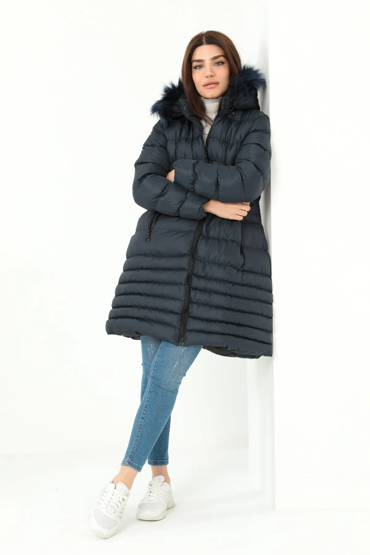 MPL Women's Regular Fit Lined Hooded Comfortable Coat 5010 - Jelgava