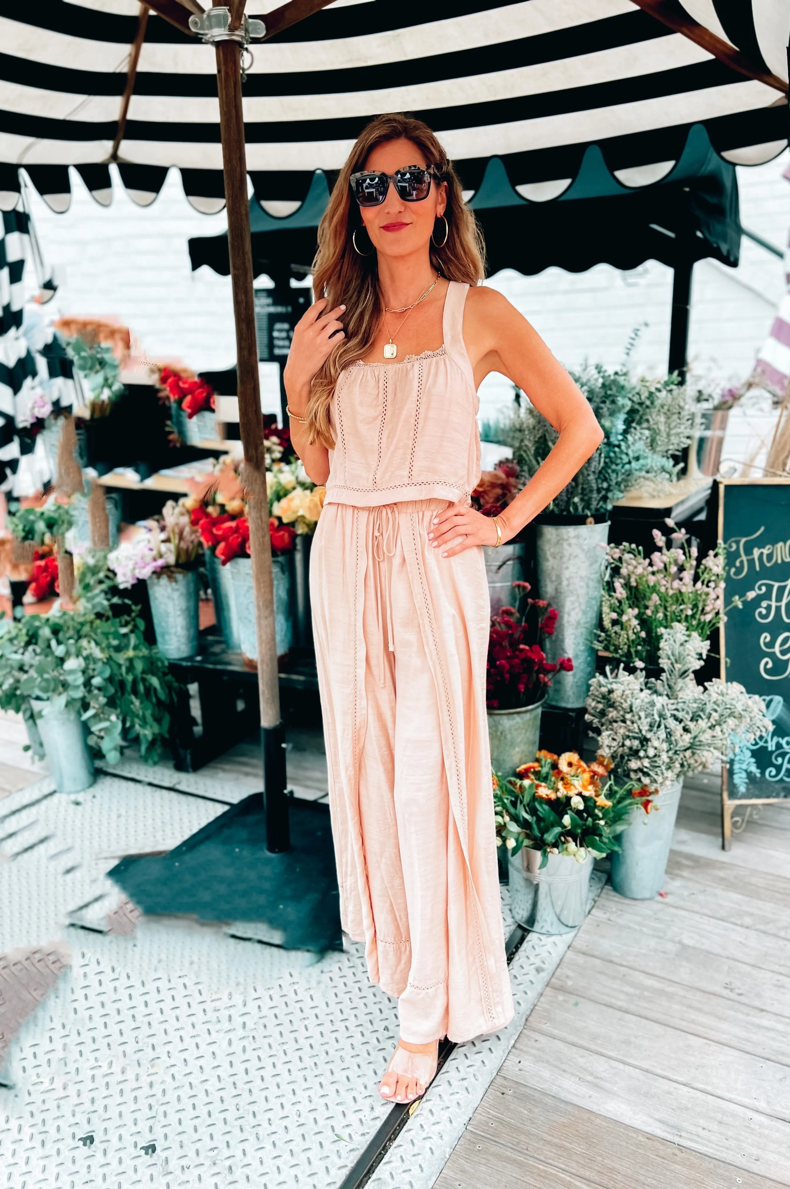 Mykonos Crochet Linen Pants Taupe