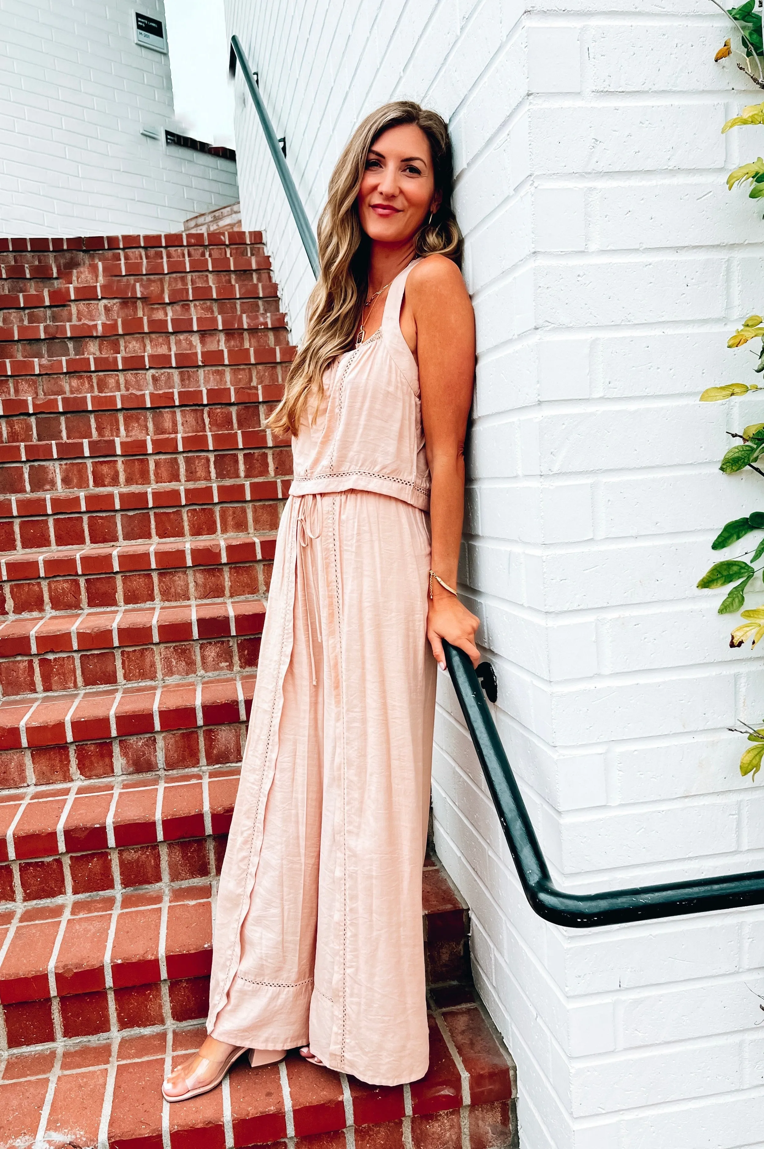 Mykonos Crochet Linen Pants Taupe