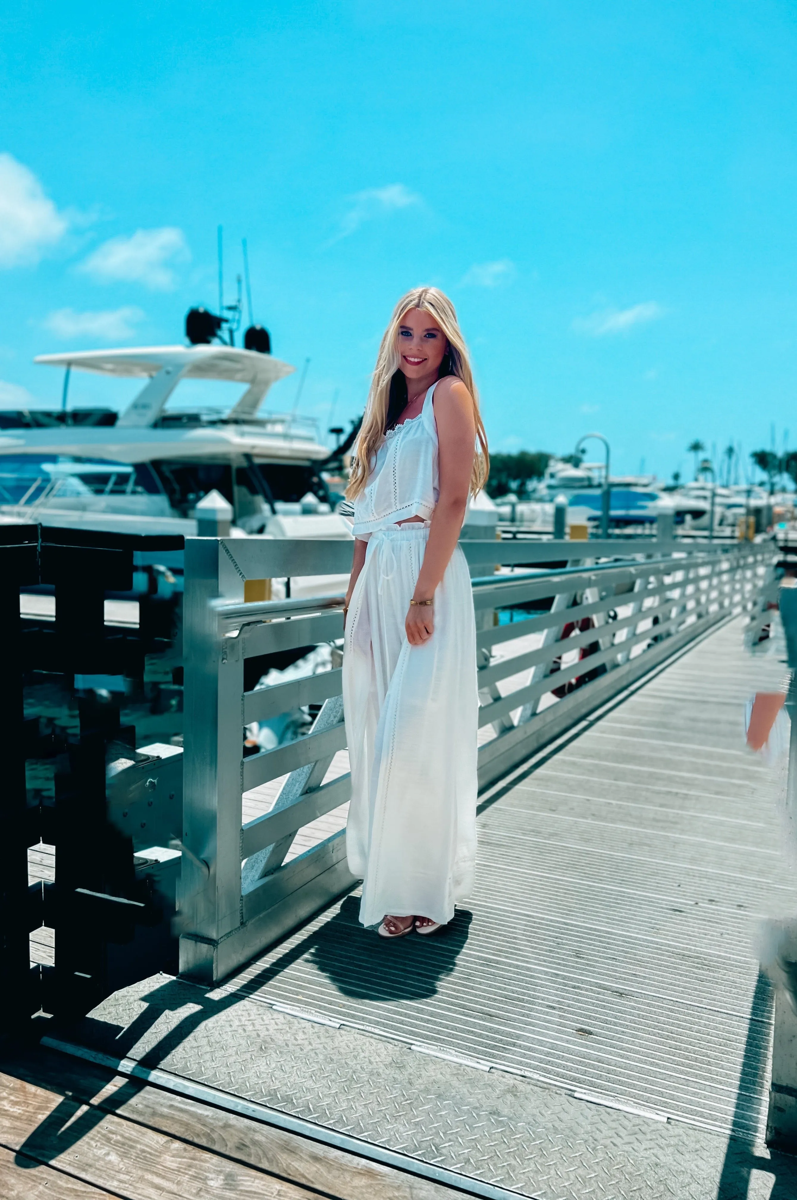 Mykonos Crochet Linen Top White