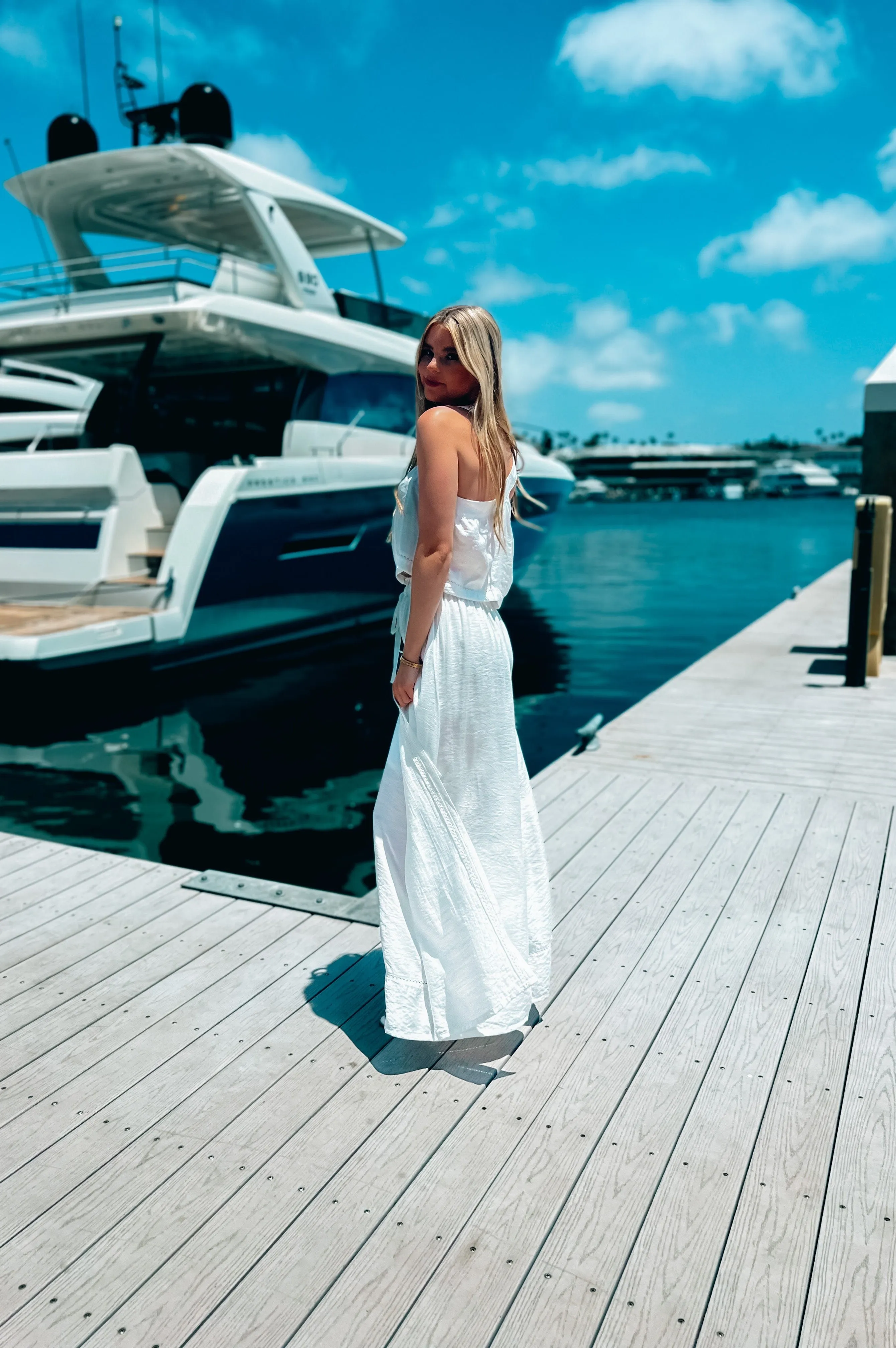 Mykonos Crochet Linen Top White