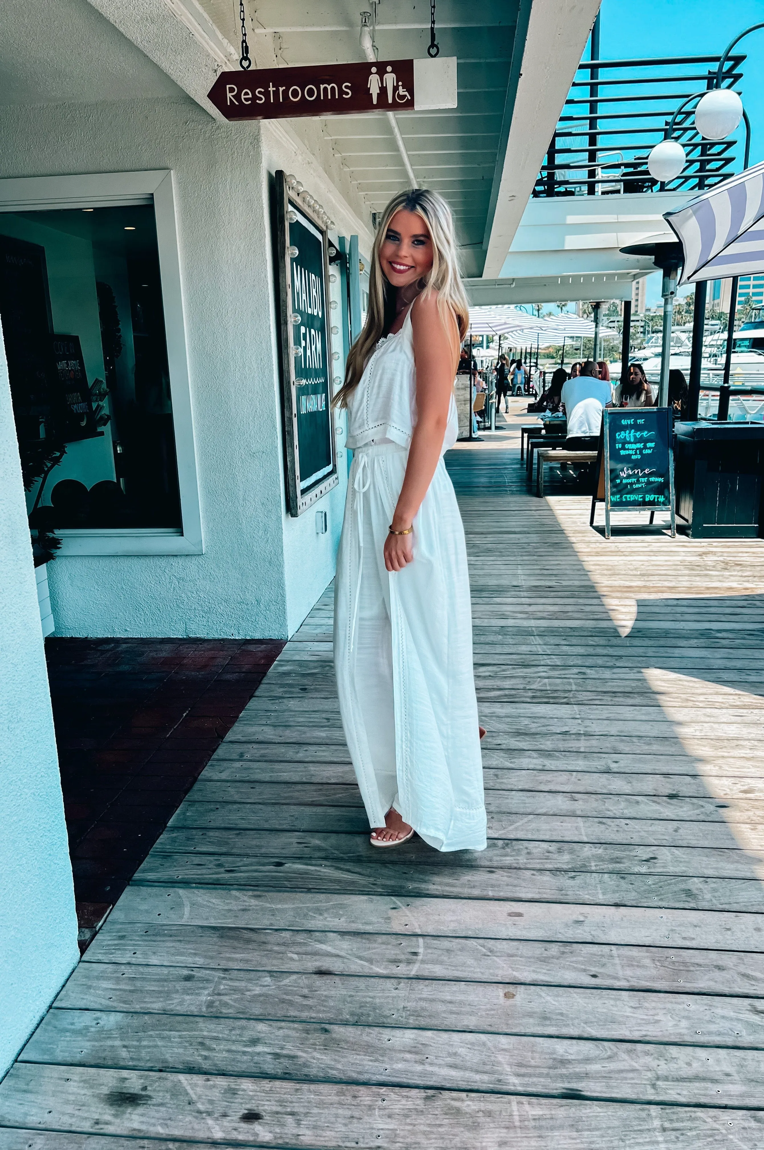 Mykonos Crochet Linen Top White