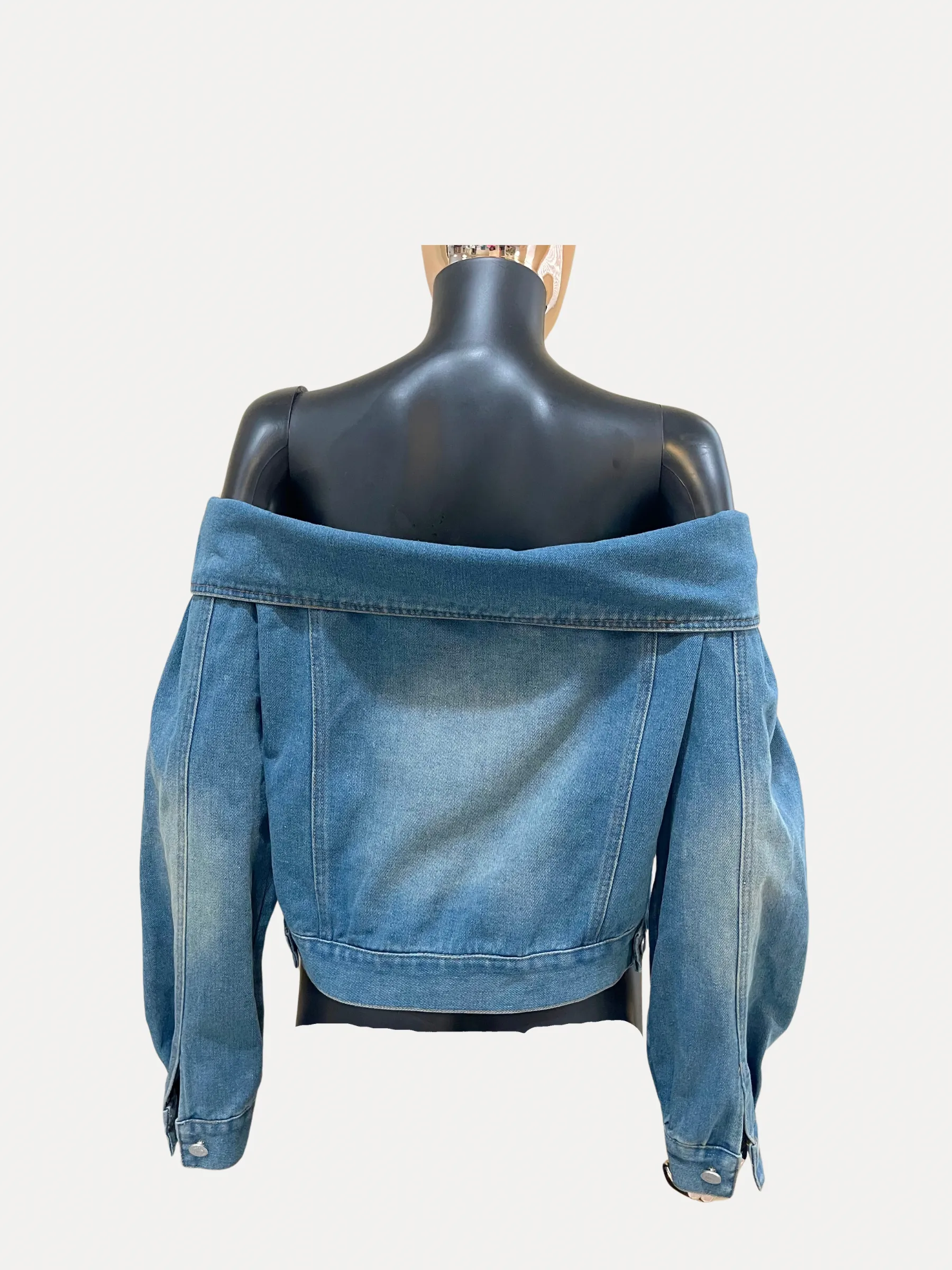 Off Shoulder Denim Jacket Medium