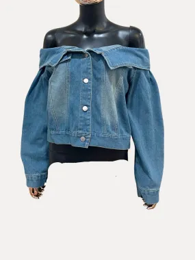 Off Shoulder Denim Jacket Medium
