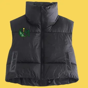 O'Malley Embroidered Cropped Puffy Vest