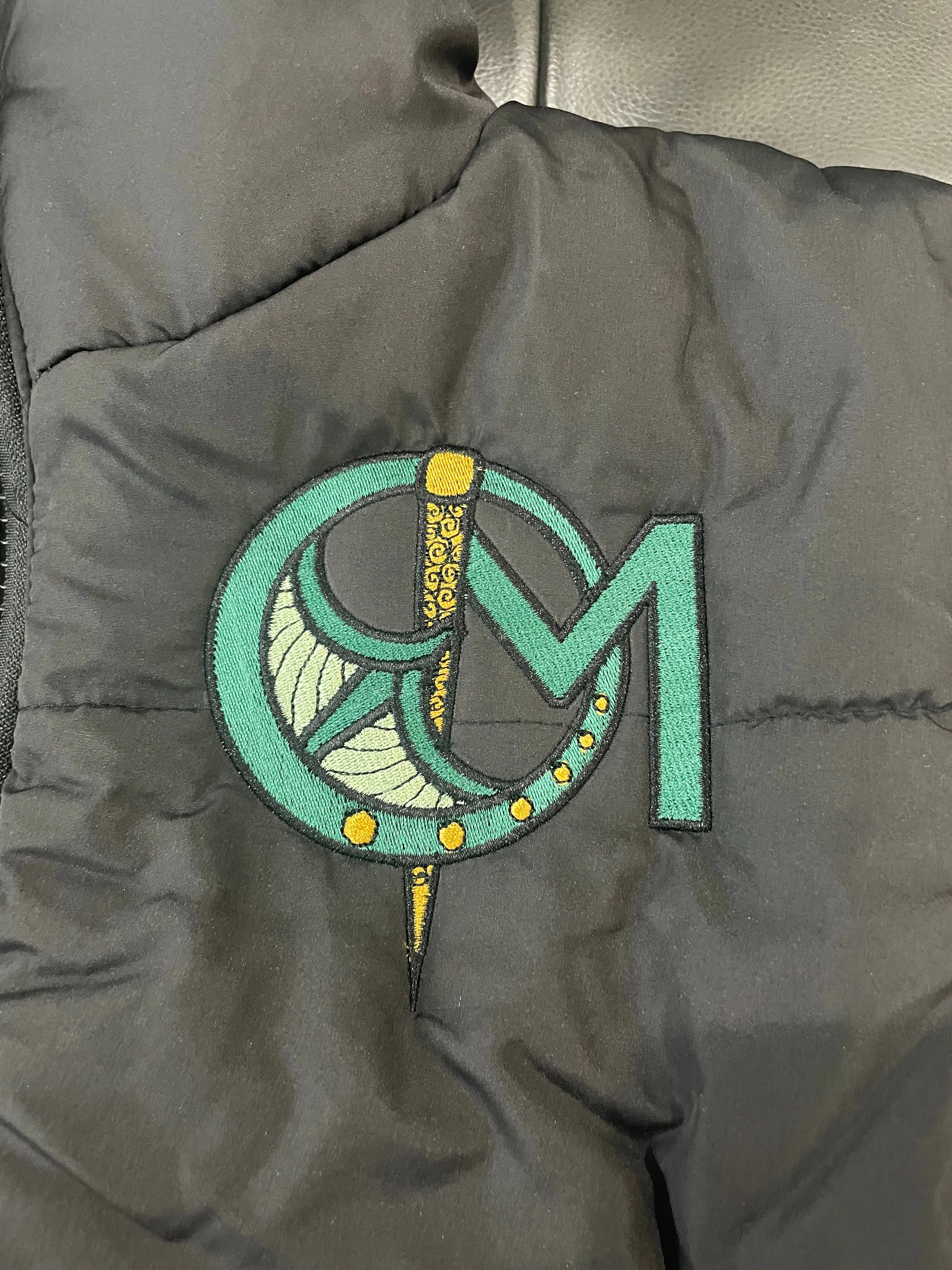 O'Malley Embroidered Cropped Puffy Vest