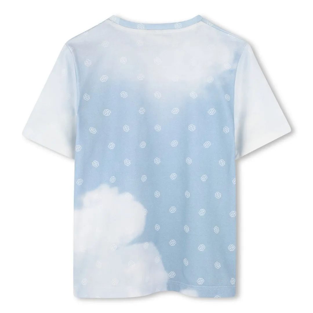 Pale Blue Cloud Print T-Shirt