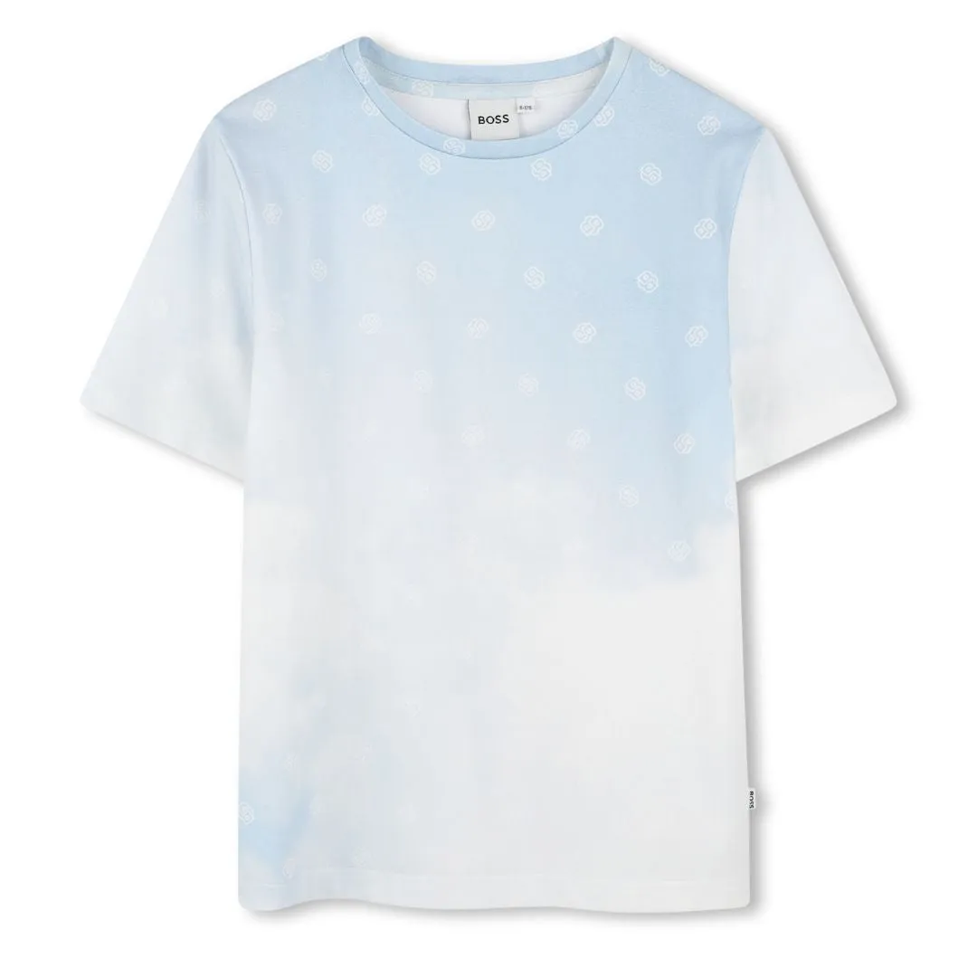 Pale Blue Cloud Print T-Shirt