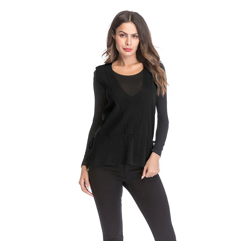 PEOPLETERRITORY popularwish popular  New women's pullover V-neck solid color top knitted vest women's winter wear