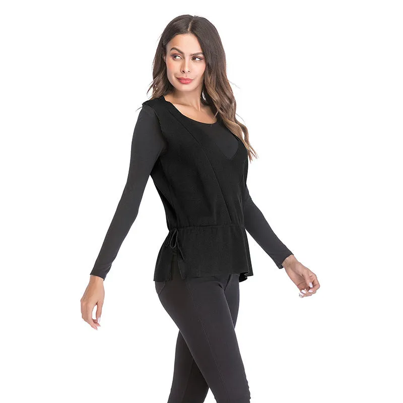 PEOPLETERRITORY popularwish popular  New women's pullover V-neck solid color top knitted vest women's winter wear