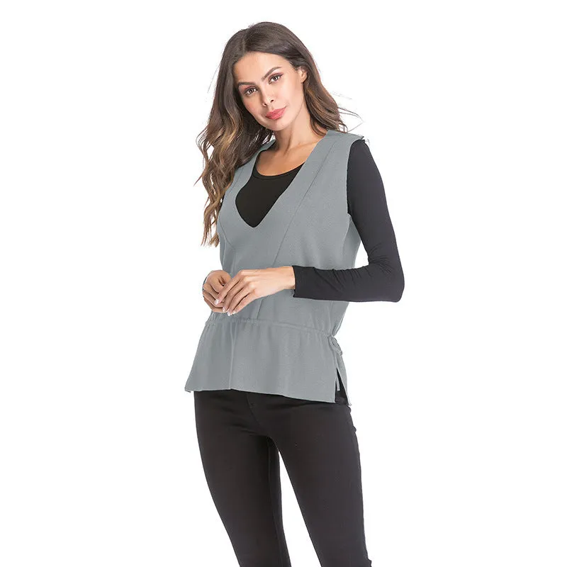 PEOPLETERRITORY popularwish popular  New women's pullover V-neck solid color top knitted vest women's winter wear