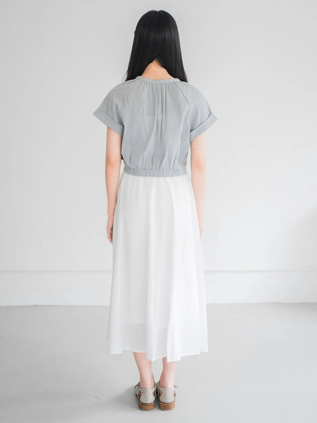 Perlin Buttoned Crop Blouse