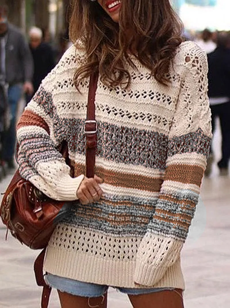 Printed Round Neck Sweater