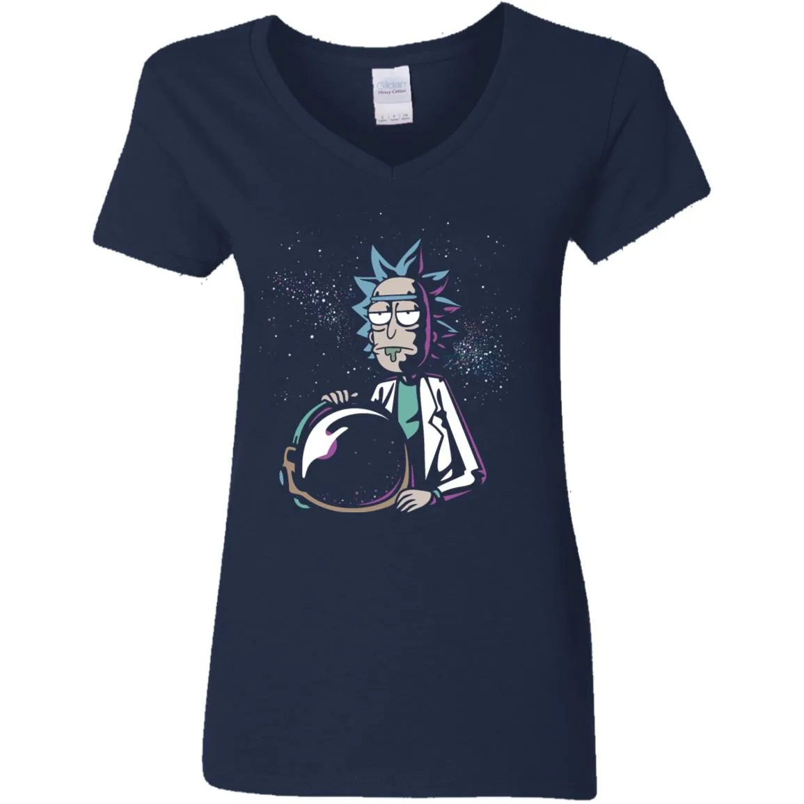 Rick And Morty Astronaut Helmet Women V-Neck T-Shirt