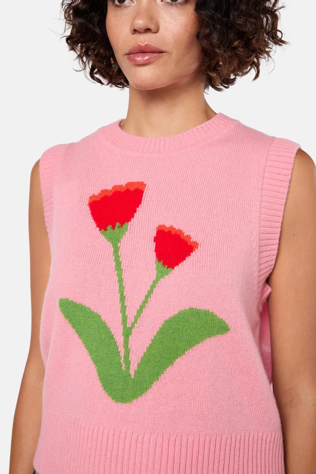 Rosette Knit Vest