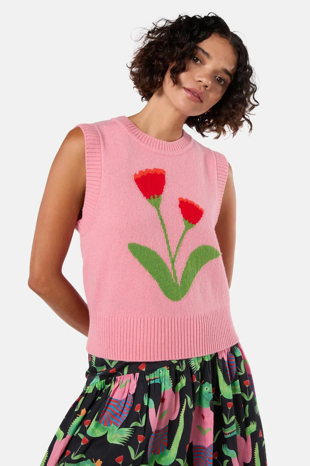 Rosette Knit Vest