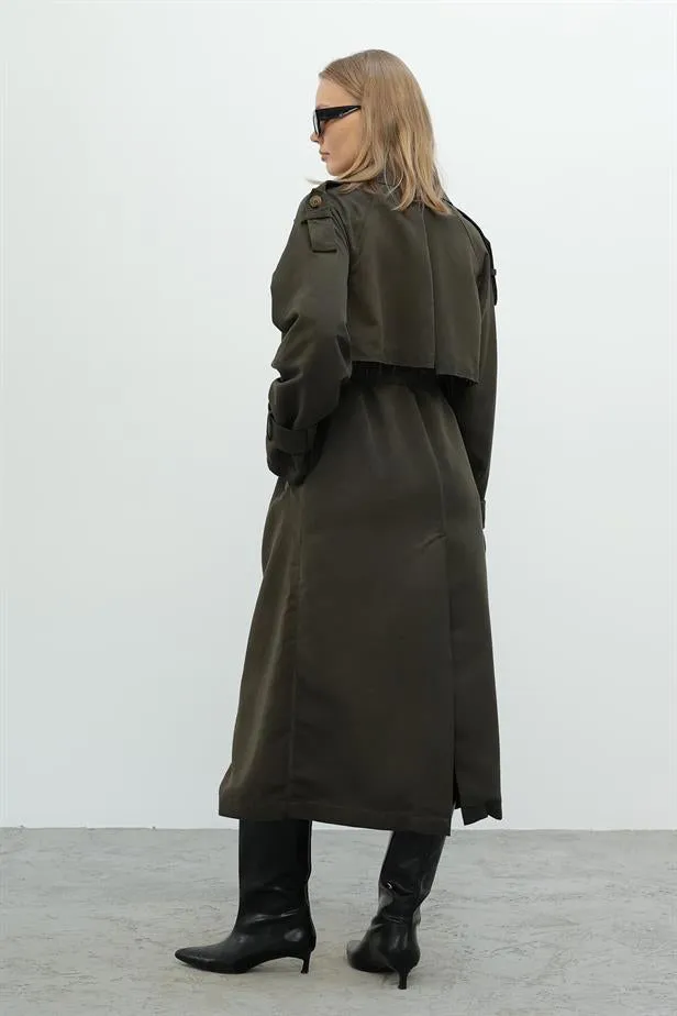 RYN Long Trench Coat - Khaki - Cosenza