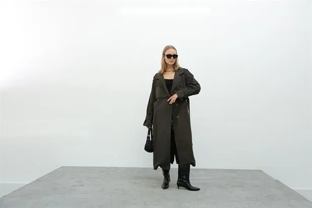 RYN Long Trench Coat - Khaki - Cosenza