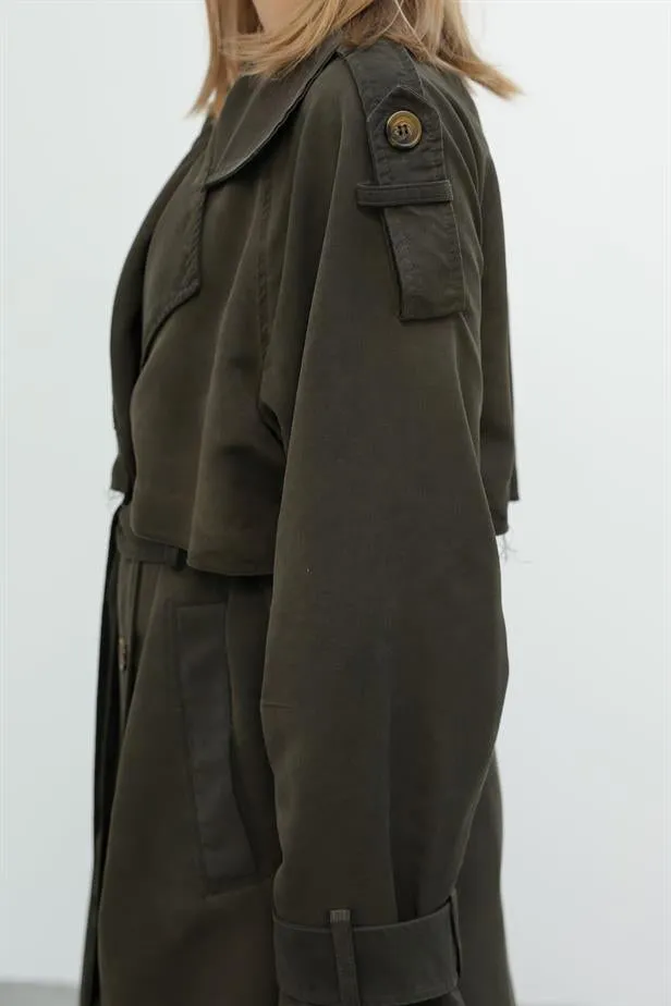 RYN Long Trench Coat - Khaki - Cosenza