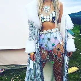 Sexy Women's Metal Chain Skirt