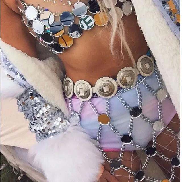 Sexy Women's Metal Chain Skirt