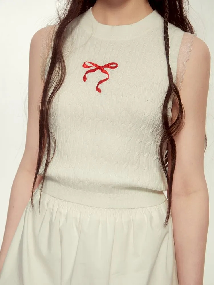 Short Slim Knitted Vest