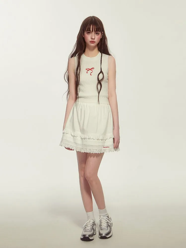 Short Slim Knitted Vest