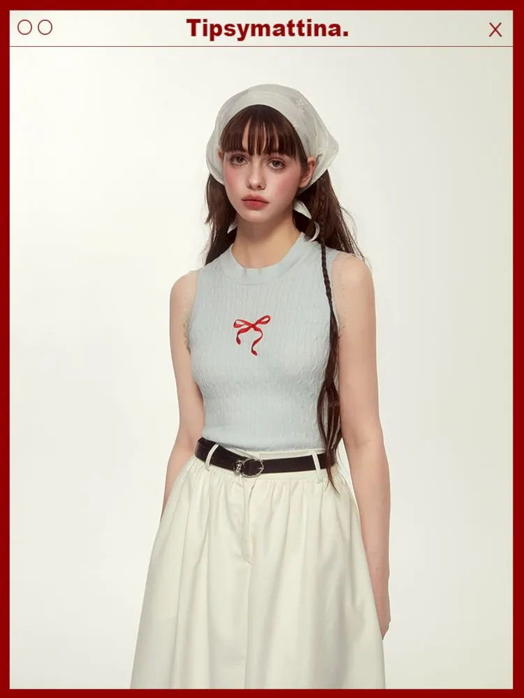 Short Slim Knitted Vest