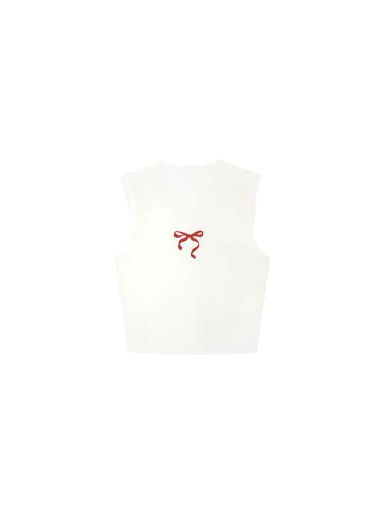Short Slim Knitted Vest