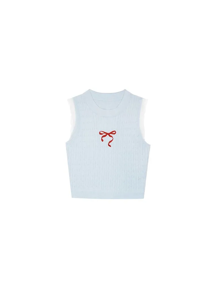 Short Slim Knitted Vest