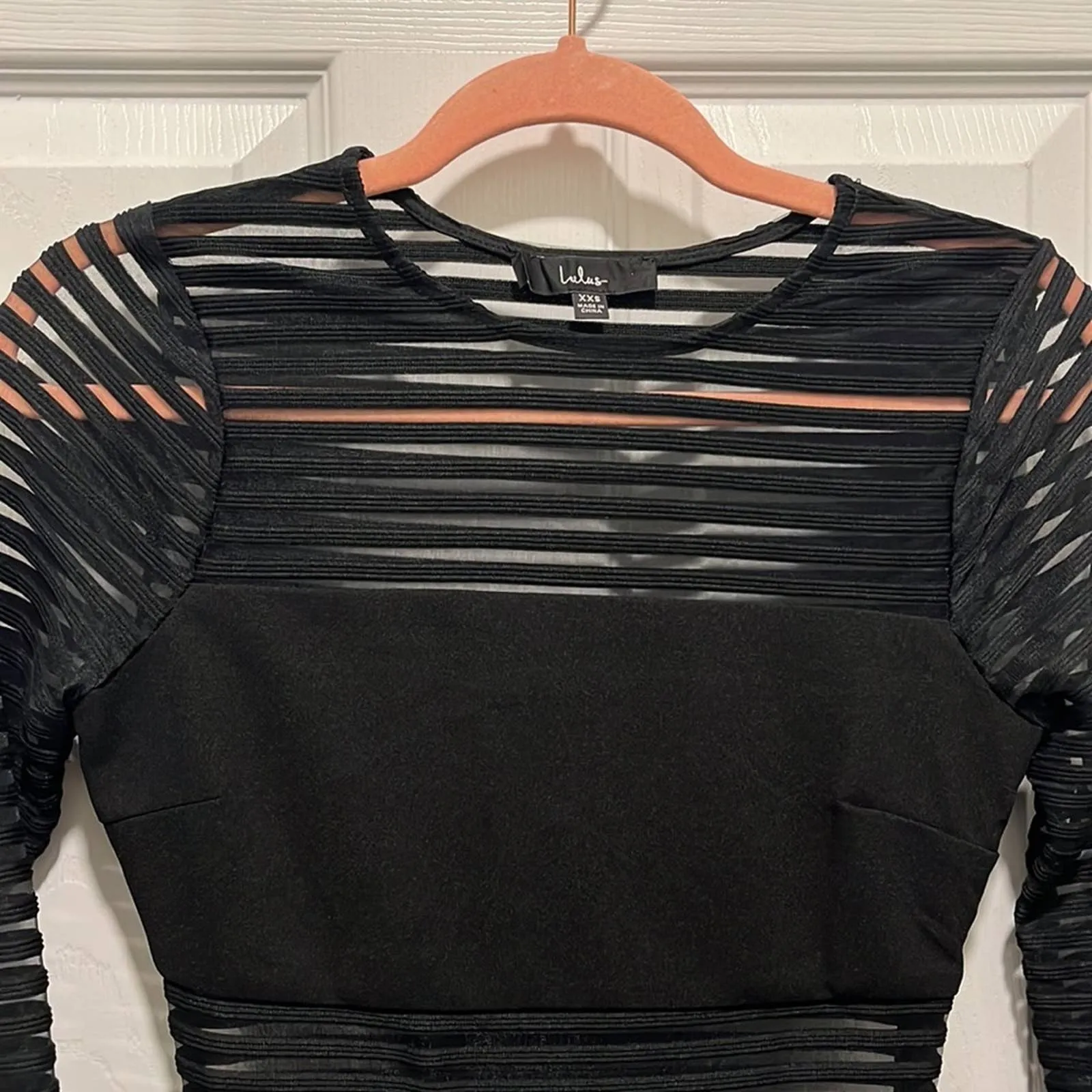 Size XXS Lulus Perfect Mesh Black Bodycon Dress