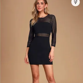 Size XXS Lulus Perfect Mesh Black Bodycon Dress