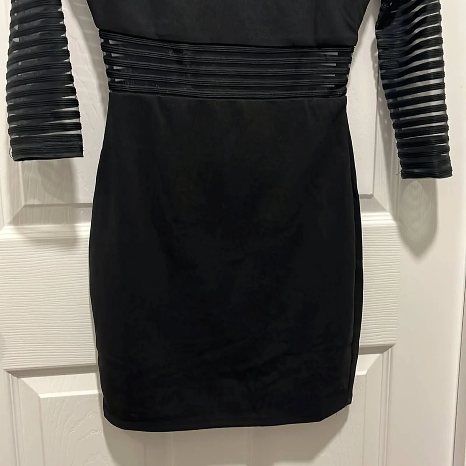 Size XXS Lulus Perfect Mesh Black Bodycon Dress