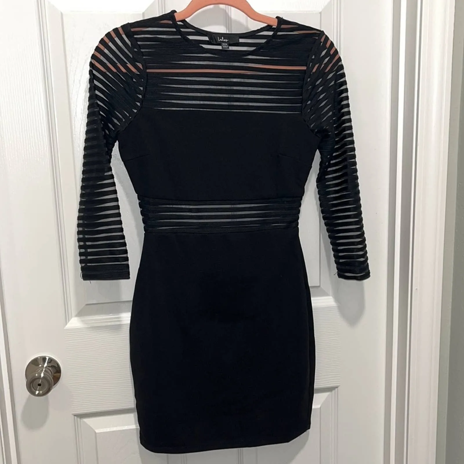 Size XXS Lulus Perfect Mesh Black Bodycon Dress