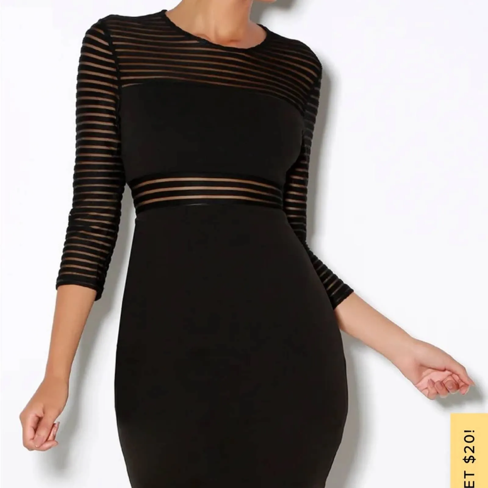 Size XXS Lulus Perfect Mesh Black Bodycon Dress