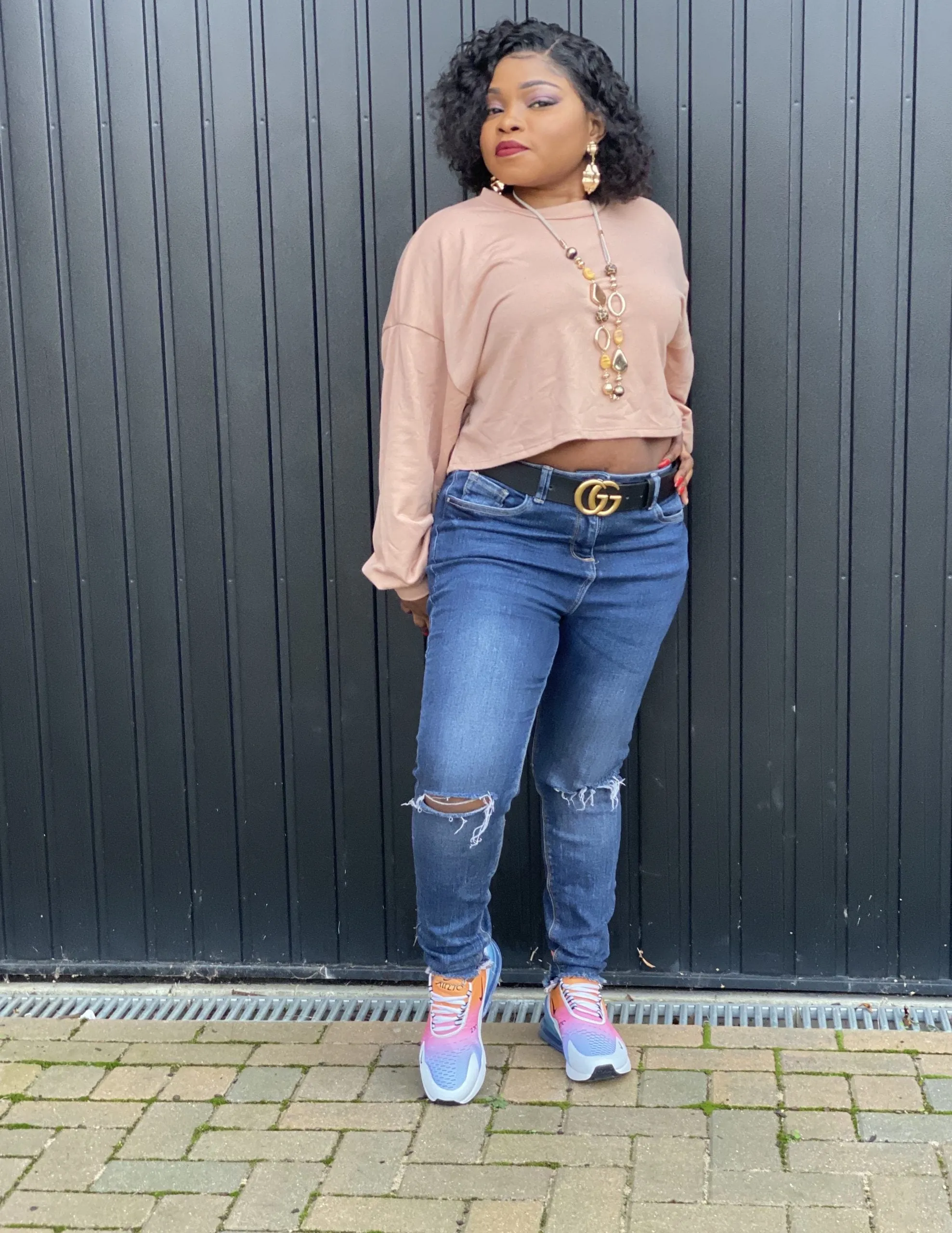 Solid Long Sleeve Sweatshirt Crop Top
