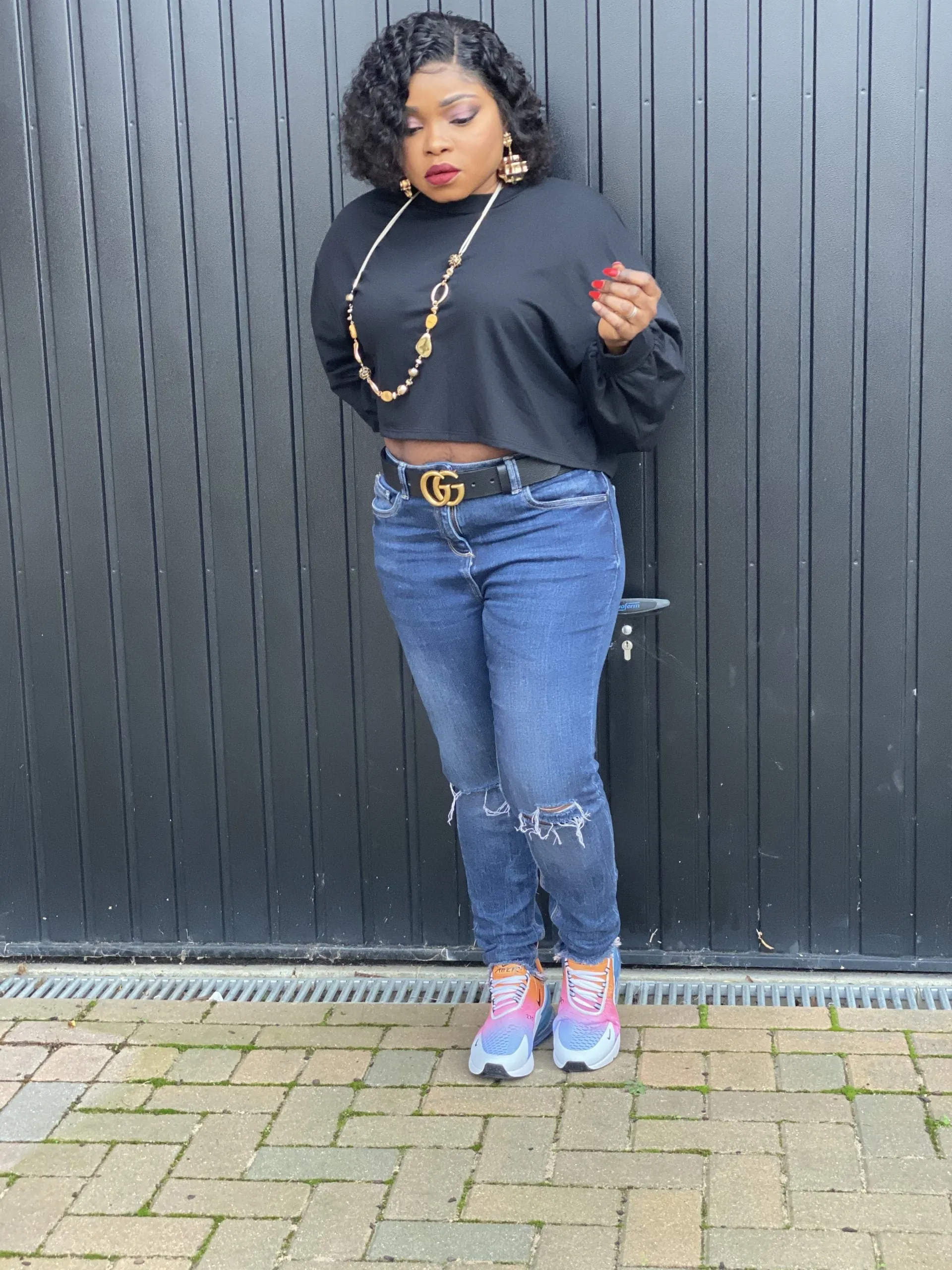 Solid Long Sleeve Sweatshirt Crop Top