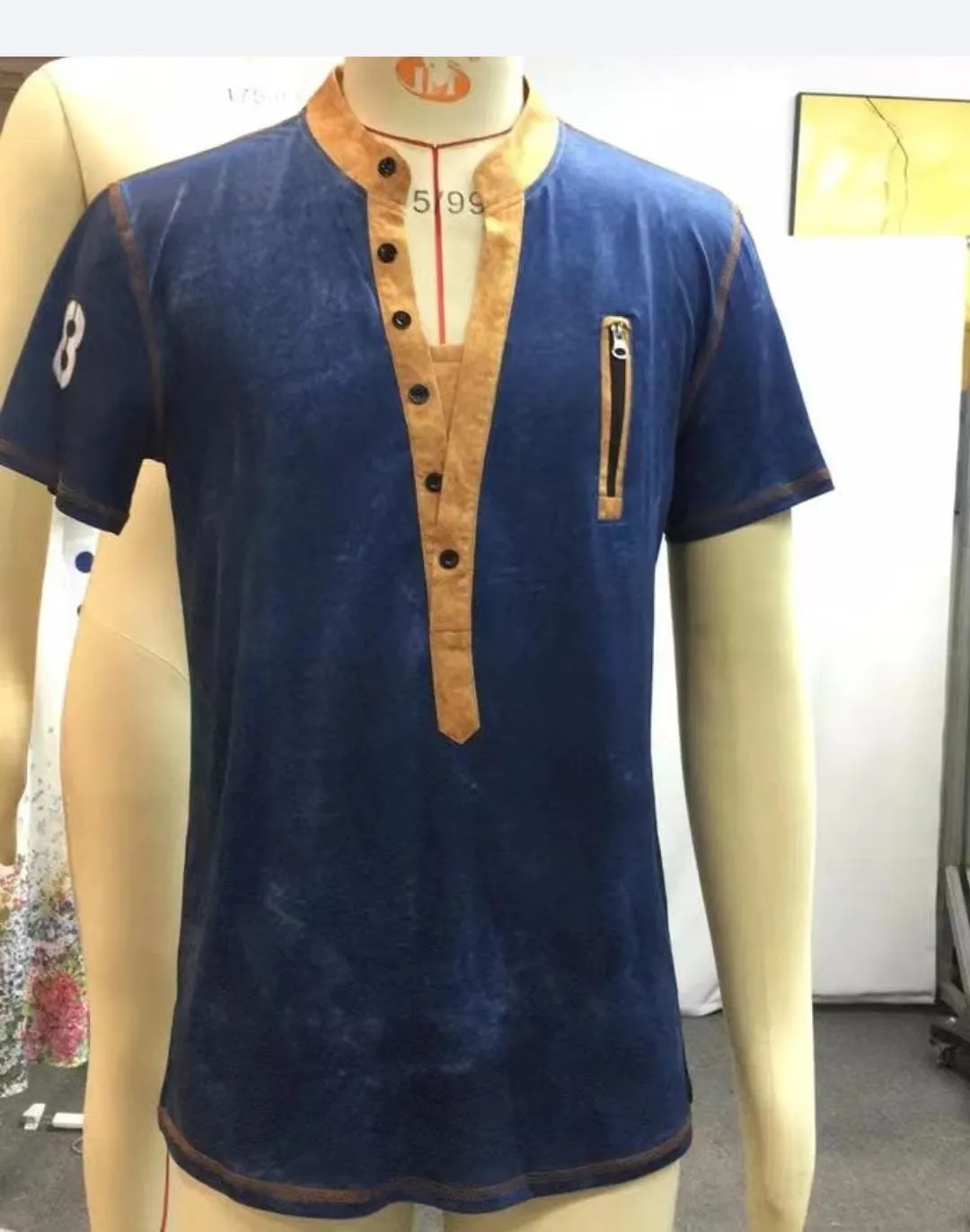 Spring Vintage Casual Loose Men Zip Pocket Pullover Splicing Men's Outdoor T-shirt Henley Collar Tactical Sweatshrt Male Tops L 070643953