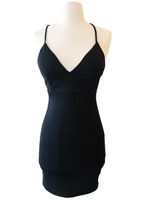 Strappy Black Mini Bodycon Dress