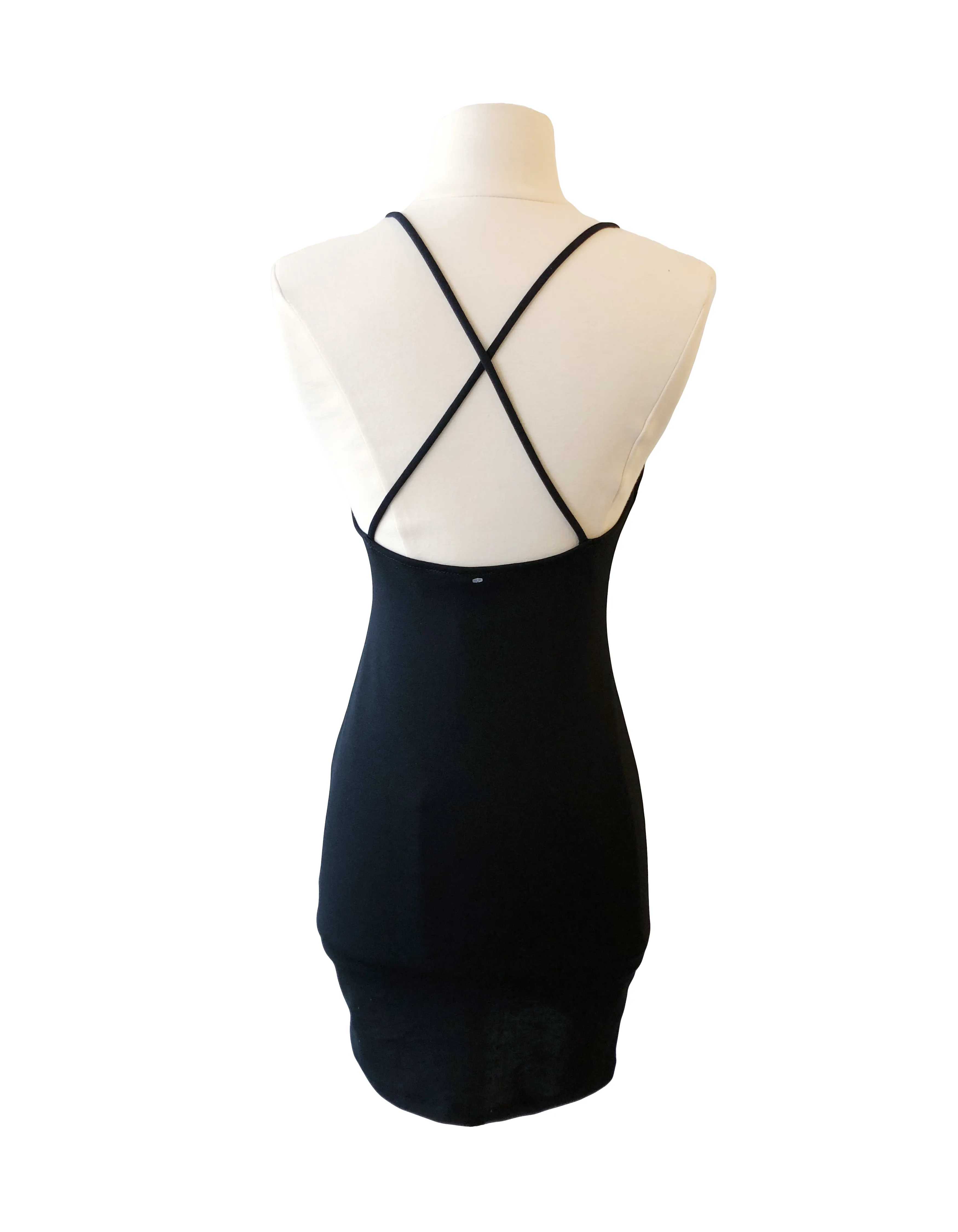 Strappy Black Mini Bodycon Dress