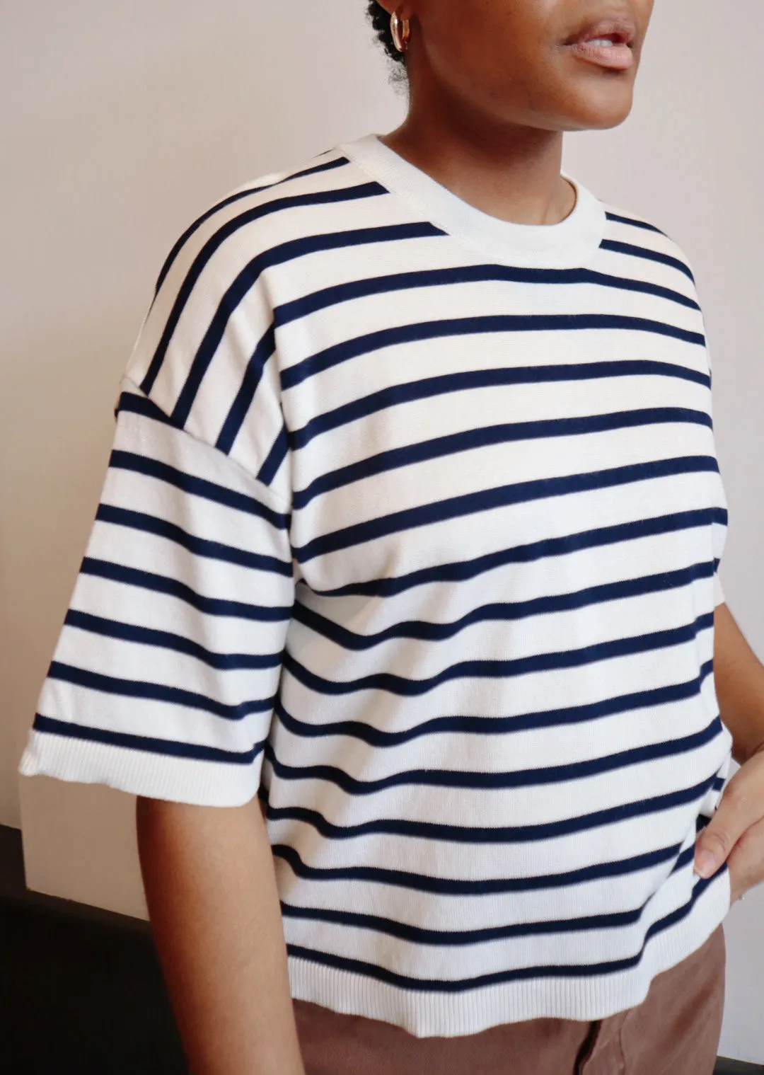 Striped Crop Sweater Top